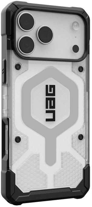 Dėklas „Urban Armor Gear“ „UAG Pathfinder Clear Magsafe“, „Ice“ / „Sidabrinis“ – „iPhone 17 Pro Max“