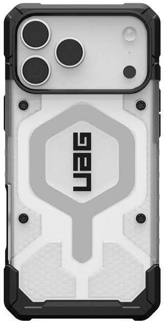 Dėklas „Urban Armor Gear“ „UAG Pathfinder Clear Magsafe“, „Ice“ / „Sidabrinis“ – „iPhone 17 Pro Max“