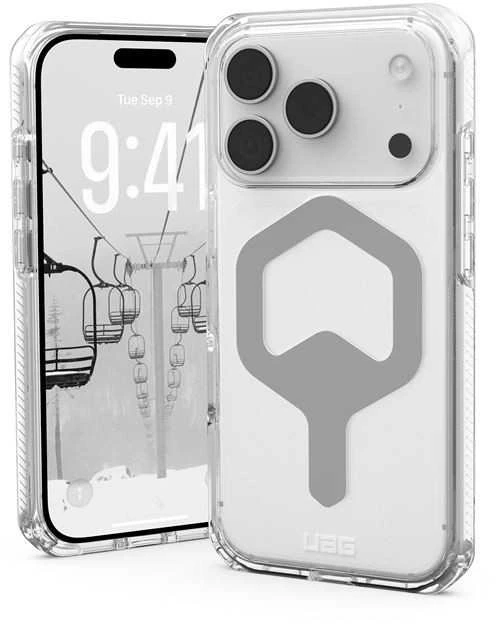 Urban Armor Gear UAG Plyo MagSafe dėklas, skirtas iPhone 17 Pro – skaidriai pilkas