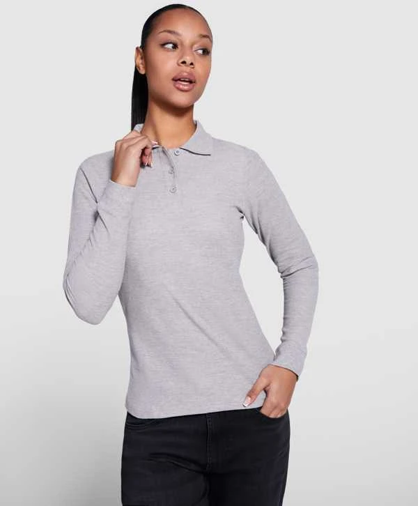 Roly Ilgarankoviai polo marškiniai su briaunota apykakle ESTRELLA WOMAN L/S Tamsiai mėlyna