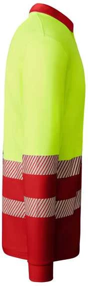 Roly Ilgomis rankovėmis techniniai polo marškiniai ATRIO LS Darbo vieta raudona / fluoro geltona