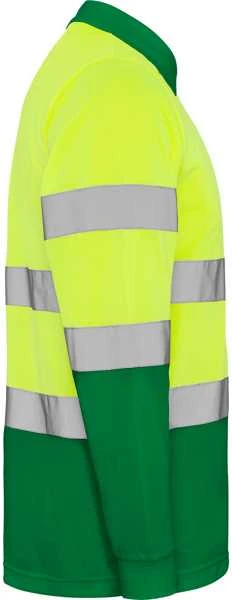 Roly Ilgomis rankovėmis techniniai polo marškiniai POLARIS L/S Sodas žalia / fluoro geltona