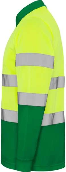 Roly Ilgomis rankovėmis techniniai polo marškiniai POLARIS L/S Sodas žalia / fluoro geltona