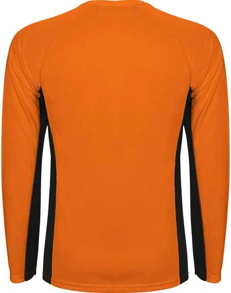 Roly Techniniai ilgomis rankovėmis reglano marškiniai SHANGHAI L/S Fluoro oranžinė/juoda