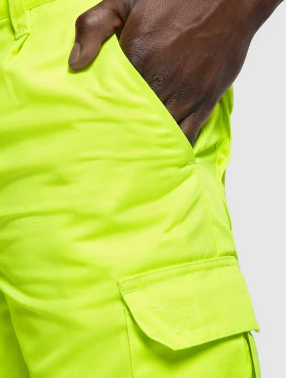 Roly Ilgos, gerai matomos kelnės fluorescencinės geltonos spalvos ALFA Fluoro geltona