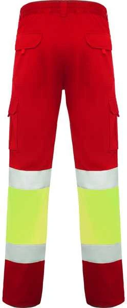 Roly Kelnės su gerai matomomis keliomis kišenėmis DAILY STRETCH HV Darbo vieta raudona / fluoro geltona
