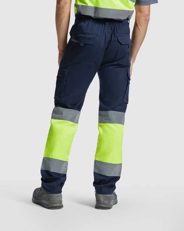 Roly Kelnės su gerai matomomis keliomis kišenėmis DAILY STRETCH HV Darbo vieta raudona / fluoro geltona