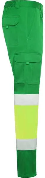 Roly Kelnės su gerai matomomis keliomis kišenėmis DAILY STRETCH HV Sodas žalia / fluoro geltona