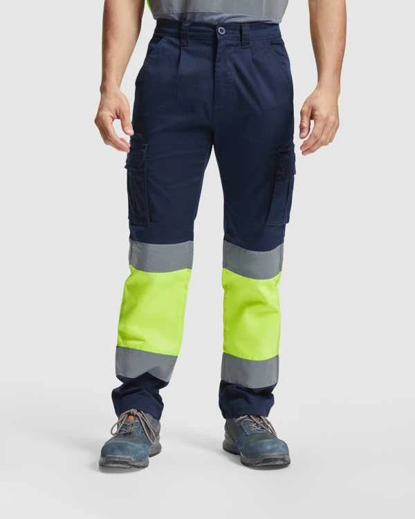 Roly Kelnės su gerai matomomis keliomis kišenėmis DAILY STRETCH HV Darbo vieta raudona / fluoro geltona