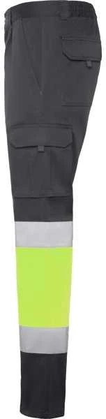 Roly Kelnės su gerai matomomis keliomis kišenėmis DAILY STRETCH HV Švino/fluoro geltona