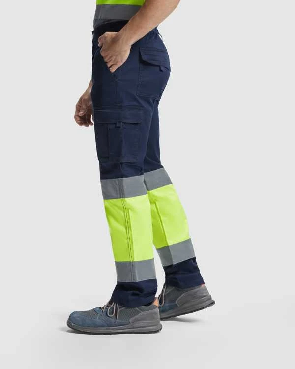 Roly Kelnės su matomomis kišenėmis DAILY STRETCH HV Tamsiai mėlyna / fluorescencinė oranžinė