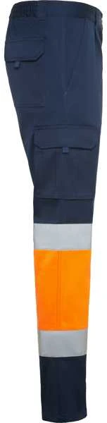 Roly Kelnės su matomomis kišenėmis DAILY STRETCH HV Tamsiai mėlyna / fluorescencinė oranžinė