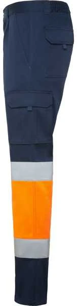 Roly Kelnės su matomomis kišenėmis DAILY STRETCH HV Tamsiai mėlyna / fluorescencinė oranžinė