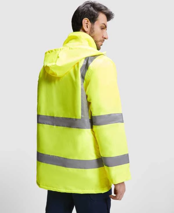 Roly Kombinuota ir paminkštinta gerai matoma parka MERAK Darbo vieta raudona / fluoro geltona