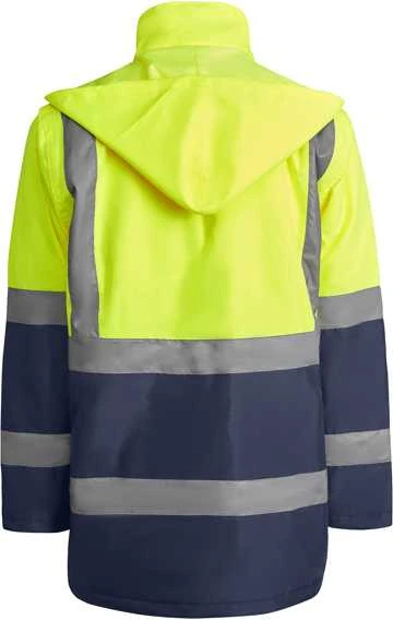 Roly Kombinuota ir paminkštinta gerai matoma parka MERAK Tamsiai mėlyna / fluorescencinė geltona