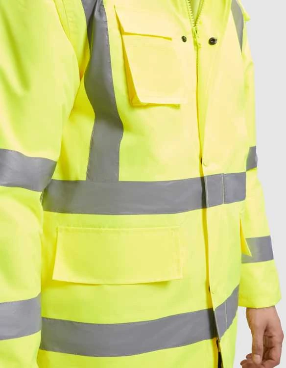 Roly Kombinuota ir paminkštinta gerai matoma parka MERAK Darbo vieta raudona / fluoro geltona