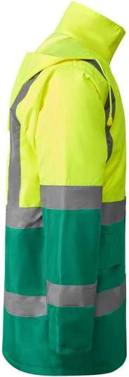 Roly Kombinuota ir paminkštinta gerai matoma parka MERAK Sodas žalia / fluoro geltona