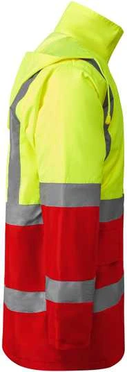 Roly Kombinuota ir paminkštinta gerai matoma parka MERAK Darbo vieta raudona / fluoro geltona