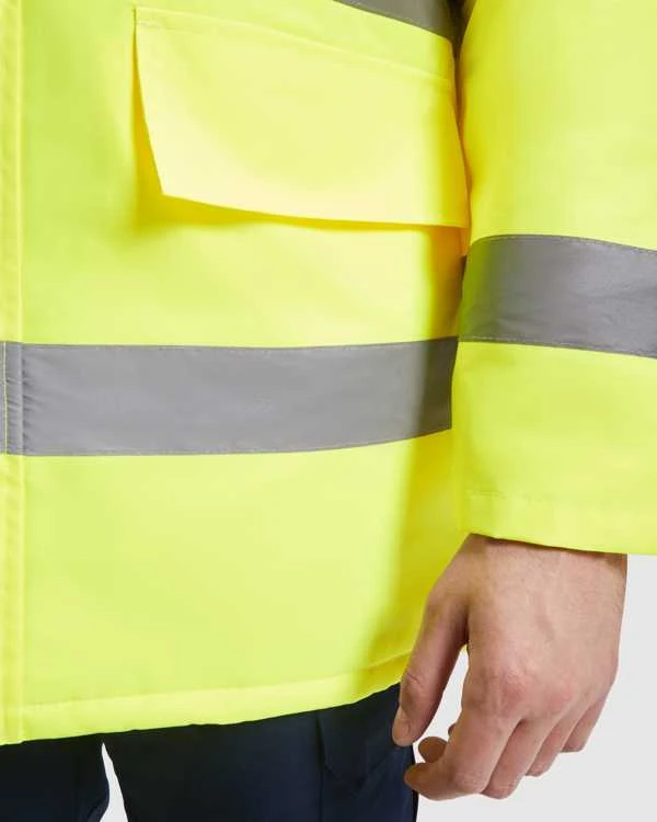 Roly Kombinuota ir paminkštinta gerai matoma parka MERAK Darbo vieta raudona / fluoro geltona