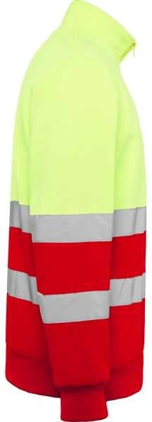 Roly Matomas megztinis su pusiniu užtrauktuku ir apykakle SPICA Darbo vieta raudona / fluoro geltona