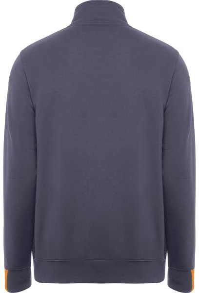 Roly Megztinis su pusiniu užtrauktuku, spalvų derinio raštu, su aukšta apykakle MAVERICK Švino/oranžinė