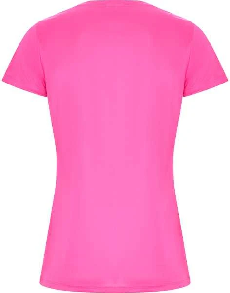 Roly Perdirbtos CONTROL-DRY poliesterio marškinėliai trumpomis rankovėmis IMOLA WOMAN Fluoro rožinė