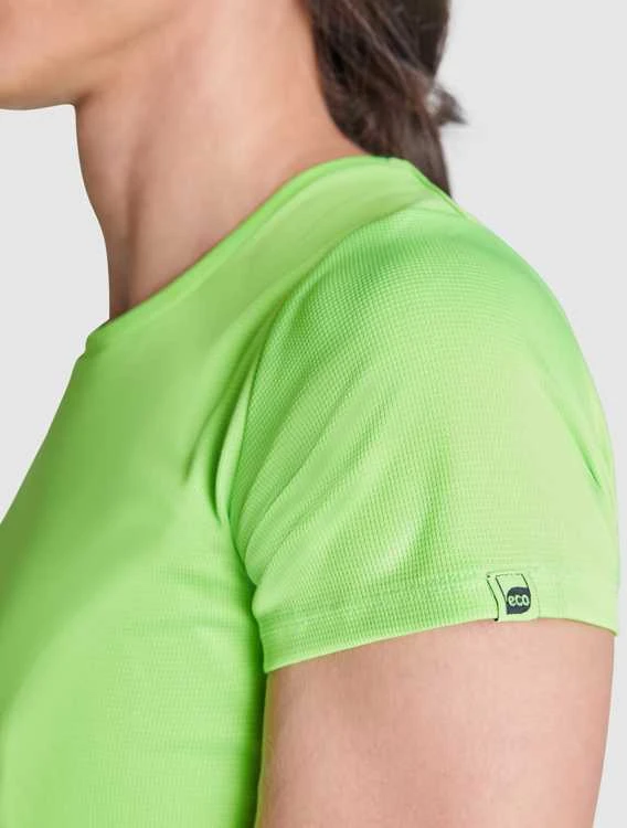 Roly Perdirbto poliesterio CONTROL-DRY marškiniai trumpomis rankovėmis IMOLA WOMAN Fluoro geltona