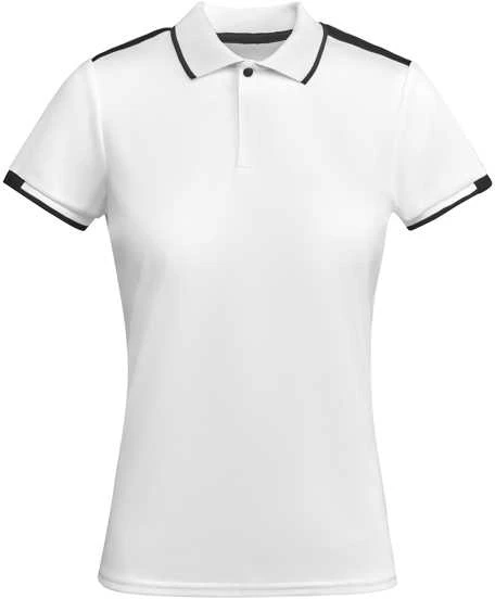 Roly Moteriški techniniai polo marškiniai su trumpomis rankovėmis TAMIL WOMAN Balta/juoda