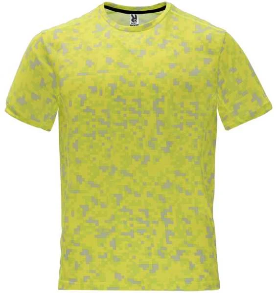 Roly Raštuoti trumpomis rankovėmis techniniai marškinėliai ASSEN Pixel fluor yellow