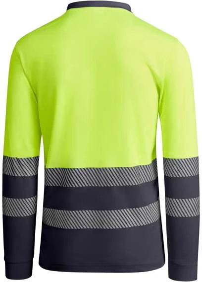 Roly Techniniai, gerai matomi ilgomis rankovėmis polo marškinėliai ATRIO LS Švino/fluoro geltona