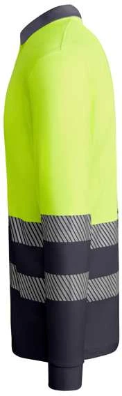 Roly Techniniai, gerai matomi ilgomis rankovėmis polo marškinėliai ATRIO LS Švino/fluoro geltona