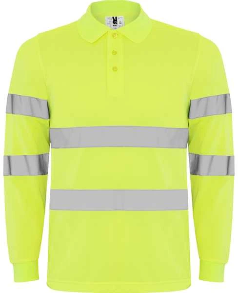 Roly Techniniai, gerai matomi ilgomis rankovėmis polo marškinėliai POLARIS L/S Fluoro geltona
