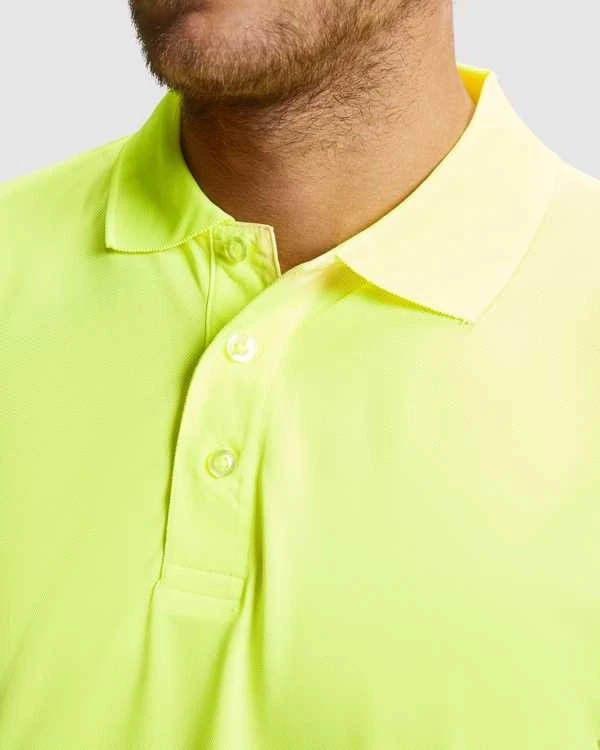 Roly Techniniai, gerai matomi ilgomis rankovėmis polo marškinėliai POLARIS L/S Švino/fluoro geltona