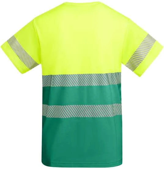 Roly Techniniai gerai matomi marškinėliai trumpomis rankovėmis TAURI Sodas žalia / fluoro geltona