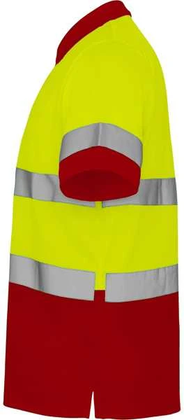 Roly Techniniai matomi polo marškiniai trumpomis rankovėmis POLARIS Darbo vieta raudona / fluoro geltona