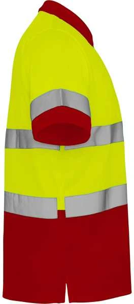 Roly Techniniai matomi polo marškiniai trumpomis rankovėmis POLARIS Darbo vieta raudona / fluoro geltona