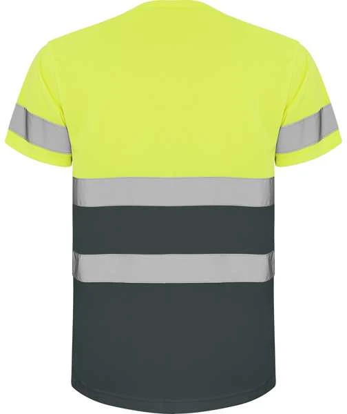 Roly Techniniai gerai matomi trumpomis rankovėmis marškinėliai DELTA Švino/fluoro geltona