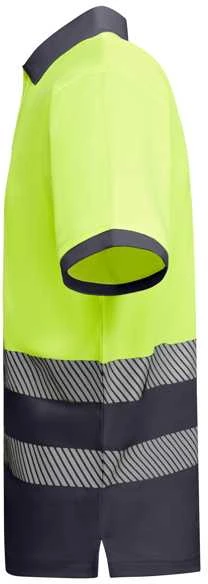 Roly Techniniai gerai matomi trumpomis rankovėmis polo marškinėliai ATRIO Švino/fluoro geltona