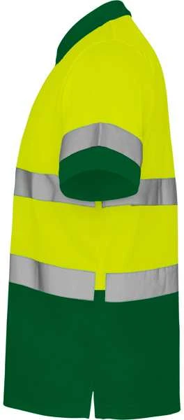 Roly Techniniai gerai matomi trumpomis rankovėmis polo marškinėliai POLARIS Sodas žalia / fluoro geltona