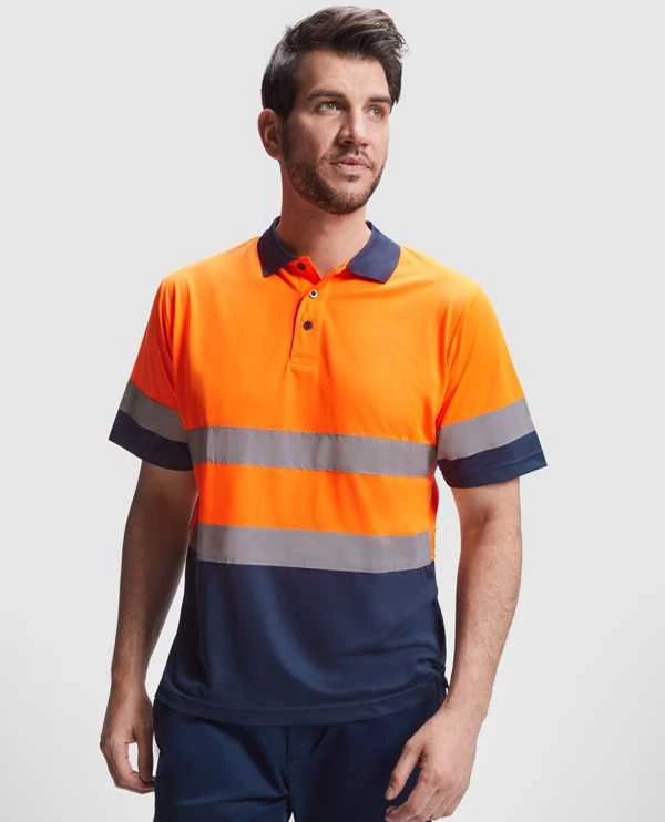 Roly Techniniai gerai matomi trumpomis rankovėmis polo marškinėliai POLARIS Fluoro geltona