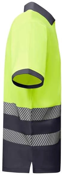 Roly Techniniai gerai matomi trumpomis rankovėmis polo marškinėliai ATRIO Švino/fluoro geltona