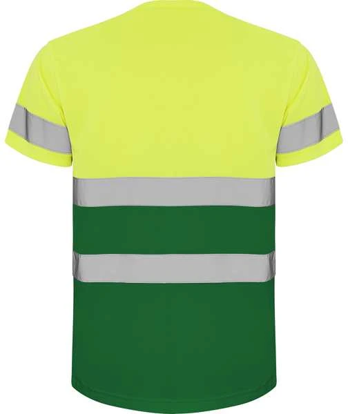 Roly Techniniai gerai matomi trumpomis rankovėmis marškinėliai DELTA Sodas žalia / fluoro geltona