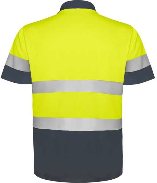 Roly Techniniai gerai matomi trumpomis rankovėmis polo marškinėliai POLARIS Švino/fluoro geltona
