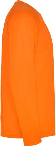 Roly Techniniai ilgomis rankovėmis marškinėliai su reglano raštu MONTECARLO L/S Fluoro oranžinė