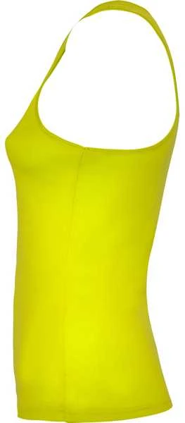 Roly Techniniai marškinėliai su briaunotomis rankovėmis ir iškirpte SHURA Fluoro geltona