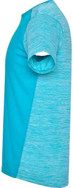 Roly Techniniai marškinėliai trumpomis rankovėmis ZOLDER Turquoise/heather turquoise