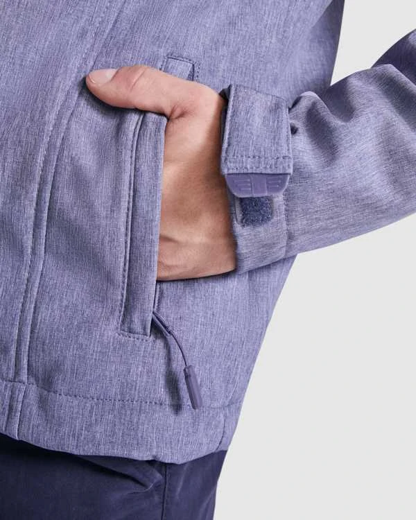 Roly Trijų sluoksnių softshell striukė su užtrauktuku RUDOLPH Heather navy mėlynas