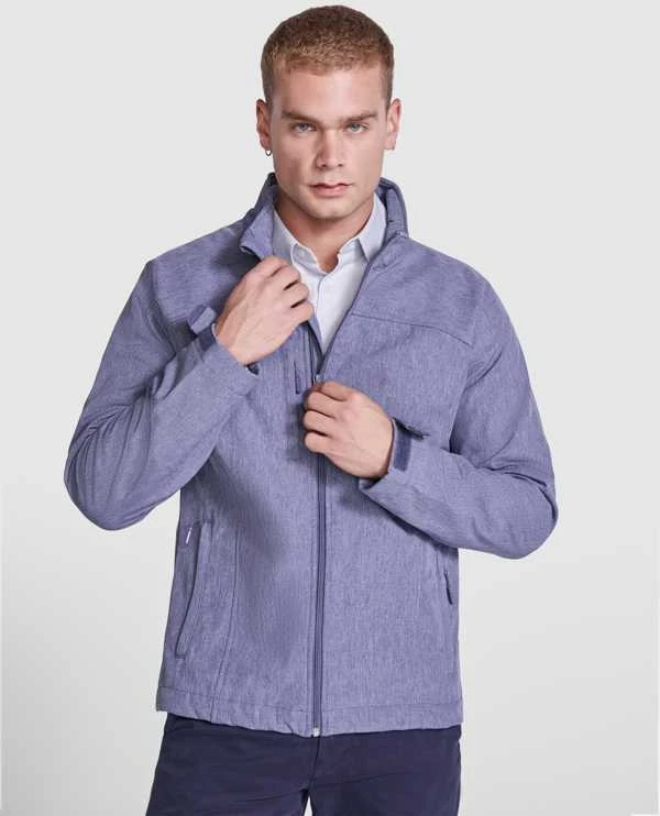 Roly Trijų sluoksnių softshell striukė su užtrauktuku RUDOLPH Heather navy mėlynas