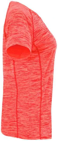 Roly Moteriški trumpų rankovių reglano marškiniai iš poliesterio AUSTIN WOMAN Heather fluor coral