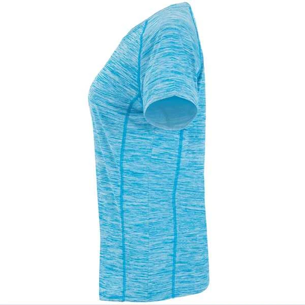Roly Trumpų rankovių moteriški poliesterio marškiniai AUSTIN WOMAN Heather turquoise